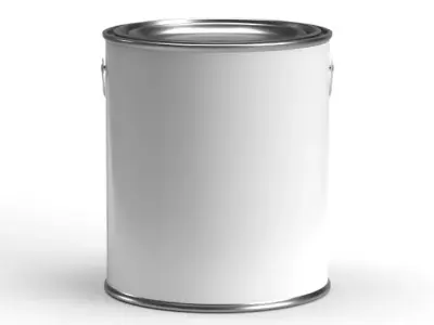 Quart paint can with plastic handle  3D model