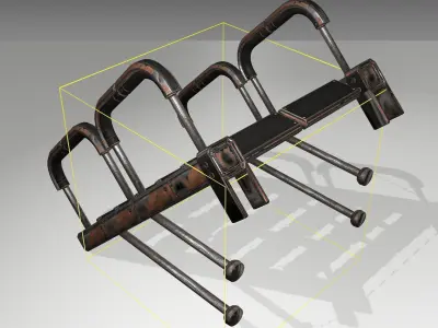 Futuristic Stairs - 25 - Rusty Textures Low-poly 3D model