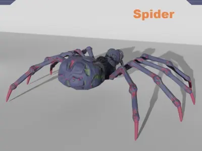 Spider Low-Poly 3D Model Low-poly 3D model