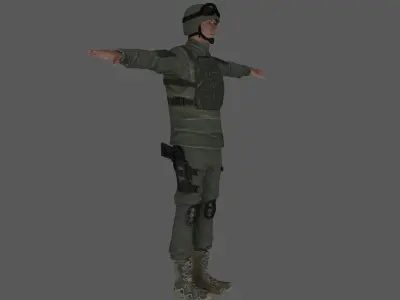 Rigged Soldier 10 3D model