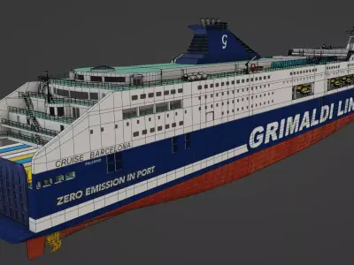 Grimaldi Cruise and Ferry Low-poly 3D model