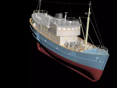 MODEL TRAWLER 3d model AND LASER CUT 3D model