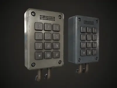 Old keypad lock Low-poly 3D model