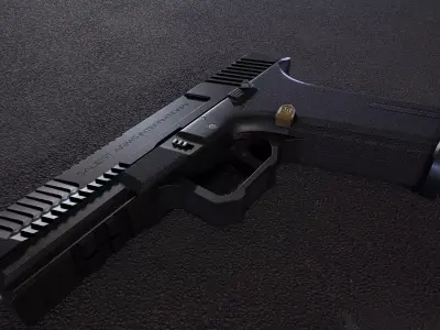 SAI BLU Pistol Low-poly 3D model