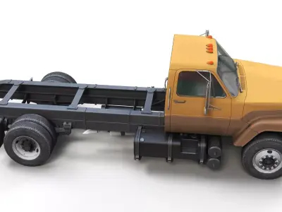 80s  truck Low-poly 3D model
