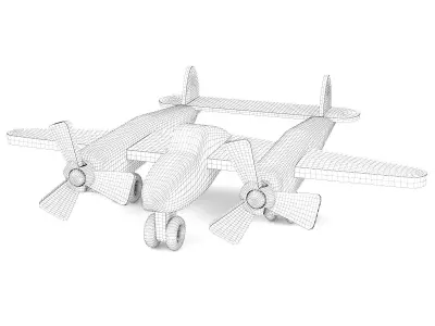 Wooden toy airplane 06 3D model