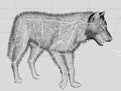 WOLF rigged character 3D mode 3D model