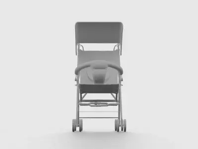 Baby stroller 3D model 3D model 3