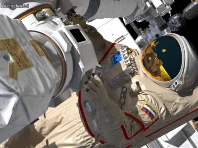 Russian Astronaut Spacesuit Orlan MK Rigged for Cinema 4D 3D model