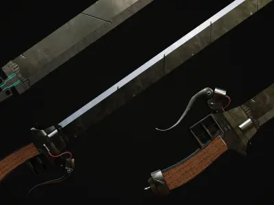 sword from the attack on titan Low-poly 3D model