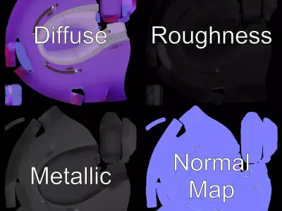 Vibrant Purple Raft model pack Low-poly 3D model