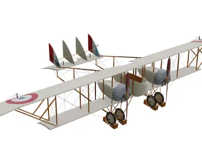 Caudron G4 Low-poly 3D model
