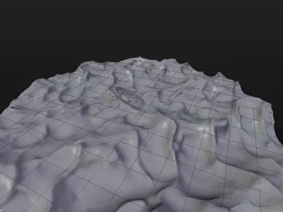 Adrift boat floating in water under starry sky Low-poly 3D model