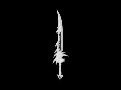 Flesh Katana Low-poly 3D model
