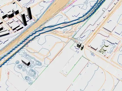 City Industrial Area and Massing Free 3D model