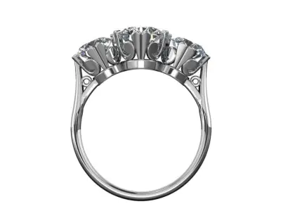 Classic Diamond Trilogy Ring 3D print model