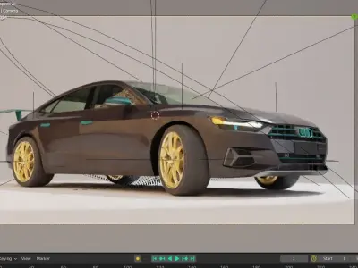 Custom Audi A7 Sedan Free low-poly 3D model