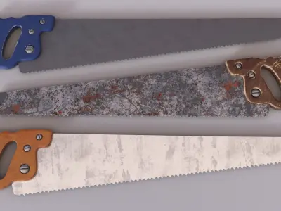 Handsaw tool Low-poly 3D model