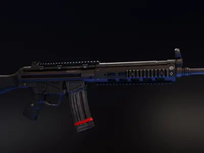 HK33 Assault Rifle Low-poly 3D model