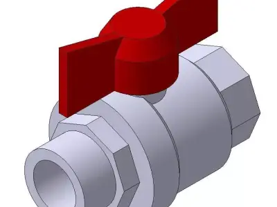 Ball Valve Bugatti 307 three quarters inch 3D model