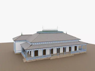 Main Hall of  Hakusyuuin Primary school in Tokyo Japan 3D model