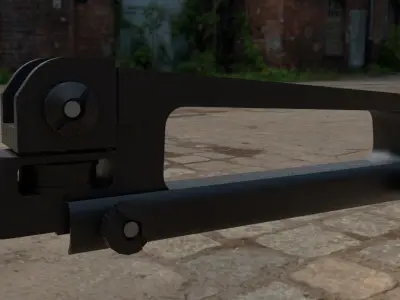 picatinny m16 carry handle  Low-poly 3D model