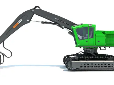 Tracked Forestry Harvester 3D model