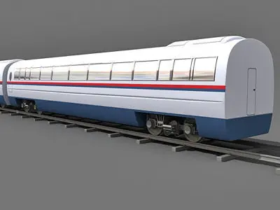 Red Speed Train 4 3D model