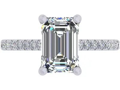 3ct Emerald Stone Cathadral Ring 3D print model purchase