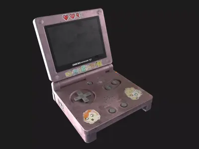 GameBoy Advance SP  Low-poly 3D model