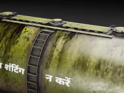 Indian Railways BTPN Tank Freight Wagon Low-poly 3D model
