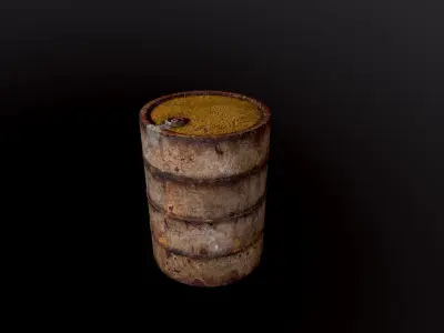 Old Rusty oil barrel 3D model