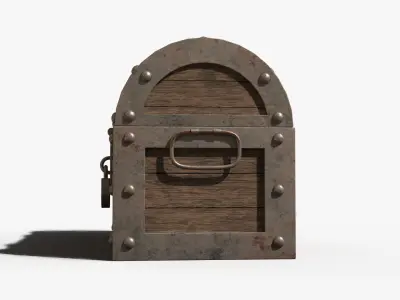 Wooden Chest Low-poly 3D model