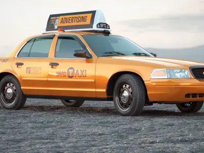 Ford Crown Victoria 2009 yellow NYC Taxi Cab 3D model