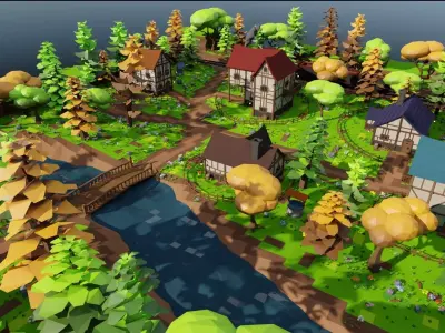 Medieval Town 3D model