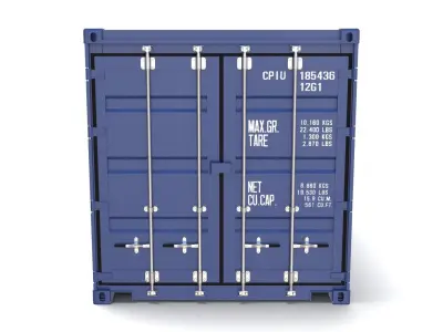40ft Shipping Container Open Top no Cover 3D model
