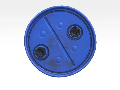 Plastic Barrel - Type B Low-poly 3D model