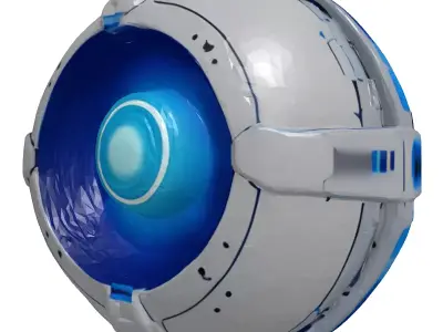 Futuristic Energy Cell with Blue Core 3D model