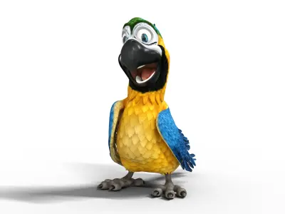 Macaw Parrot Rigged Low-poly 3D model