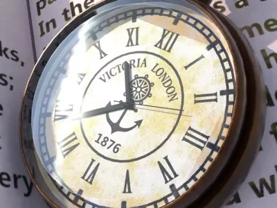  Victorian-style pocket watch  Low-poly 3D model