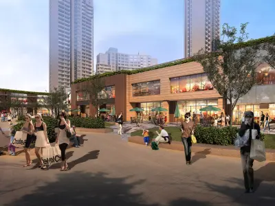 3Dmax fashion city commercial square building 59 3D model