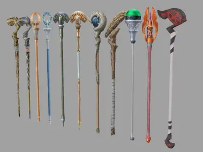 weapon Scepter Low-poly 3D model