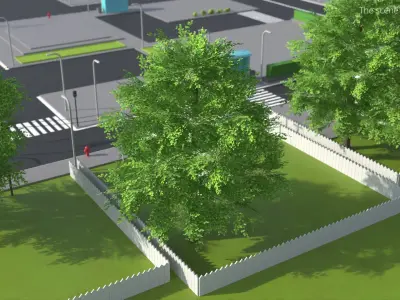 Realistic Lowpoly Beech Woodland Tree Green 3D model