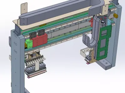 Dual-station multi-nozzle gantry loading and unloading module 3D model