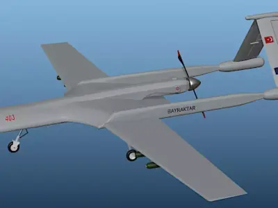 Bayraktar UAV - High Poly 3D model