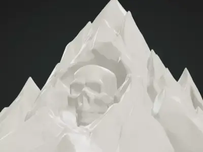 Skull on Mountain 3D Model Realistic Decorative Sculpture Free 3D print model