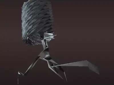 Quadraped Robot Low-poly 3D model