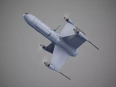 Ukrainian interceptor drone Bagnet Low-poly 3D model