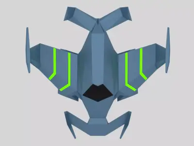 Low Poly Spaceship futuristic Free 3D model
