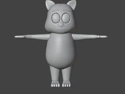 Cartoon Cat 3D Rigged Model Low-poly 3D model